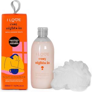 I Love Bathtime Treats Cosy Nights In - Lichaamsverzorging - Douchegel en Wasspons - 500 ml