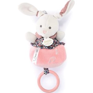 Doudou Gift Set Soft Toy with Music Box pluche knuffel met muziek Pink Rabbit 1 st