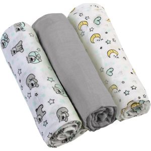 BabyOno Diaper Super Soft stoffen luiers Grey 70 × 70 cm 3 st