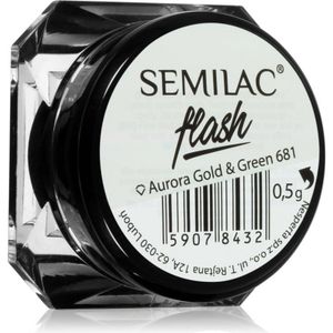 Semilac Flash Glitter Poeder voor Nagels Tint Aurora Gold & Green 681 0,2 g