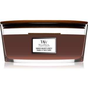 Woodwick Smoked Walnut & Maple geurkaars met een houten lont (hearthwick) 453,6 g