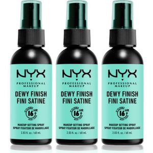 NYX Professional Makeup - Makeup Setting Spray Dewy - Fixatie Spray - 3x60 ml