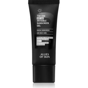 Allies of Skin Deluxe The One SPF 50 Invisible Sunscreen Gel Zonnebrandcrème voor Gezicht met Hoge UV Bescherming SPF 50 20 ml