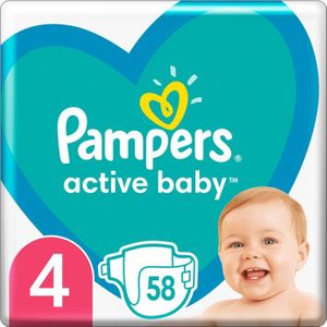 Pampers Active Baby Size 4 wegwerpluiers 9-14 kg 58 st
