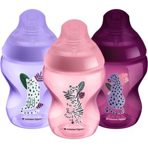 Tommee Tippee Closer To Nature Anti-colic Jungle Pinks babyfles Slow Flow 0 m+ 3x260 ml