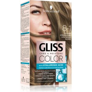 Schwarzkopf Gliss Color Pernamente Haarkleuring Tint 8-1 Cool Medium Blonde 1 st