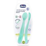 Chicco Soft Silicone lepeltje 6m+ Blue 2 st