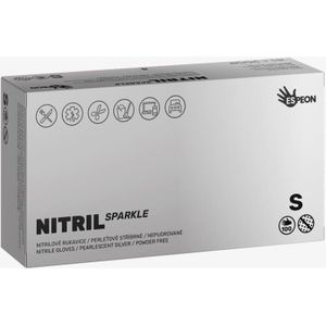Espeon - Nitril Sparkle Pearlescent Silver - Poedervrije Handschoenen - 2x50 St