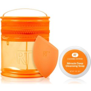Real-Techniques Sponzen Sponge-SetsMiracle Blend & Cleanse Set Miracle Deep Cleansing Soap 30 g + 1x Miracle Complexion Sponge + 1x Mini Travel Tote 1 Stk. (€ 11,95 / 1 stuks)