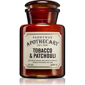 Paddywax Hardware Geurkaars – Tobacco & Patchouli – Geurkaars in Glazen Apothekerspot