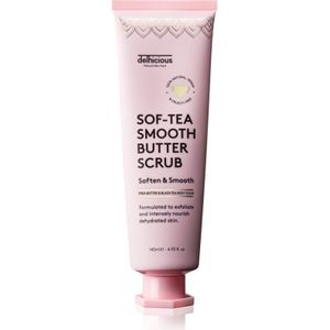 delhicious Sof-Tea Smooth Butter Scrub Hydraterende Body Peeling met exfoliërende werking 140 ml