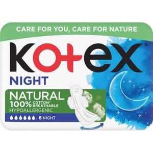 Kotex Natural Night - Maandverband - 6 Stuks