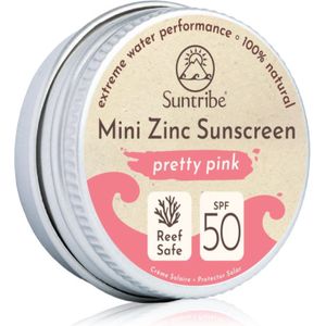 Suntribe - Mini Zinc Sunscreen - Mineraal Beschermende Gezichts en Lichaams Crème - Pretty Pink - SPF 50 - 15 g