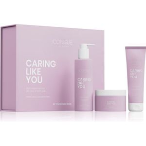 ICONIQUE - CARING LIKE YOU Deep Hydration Set - Cosmetische Set voor Droog en Beschadigd Haar - 250ml Shampoo - 150ml Leave-In Verzorging - 200ml Masker