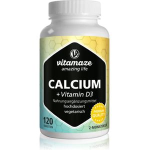 Vitamaze - Calcium + Vitamin D3 - Capsules - 120 stuks - Voor Gezond Immuunsysteem en Botten