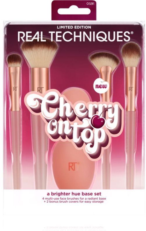 Real Techniques - Cherry On Top A Brighter Hue Base Set - Penselen Set - 5 st
