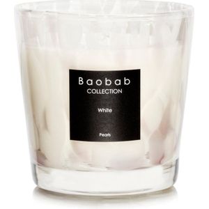 Baobab Collection Pearls White geurkaars 8 cm