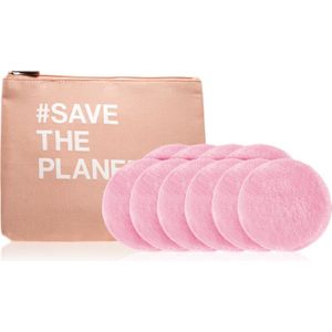 BrushArt Home Salon Cosmetic bag and Make-up removal pads set Make-up Remover Pads Pink(cosmetica tasje )