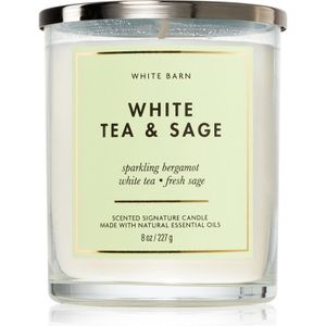 Bath & Body Works White Tea & Sage geurkaars 227 g