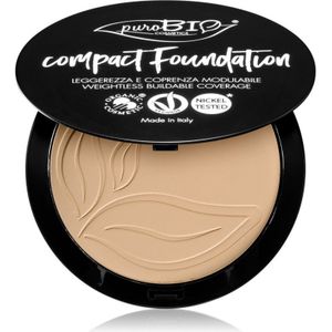 puroBIO Cosmetics Compact Foundation Compacte Poeder Foundation SPF 10 Tint 02 9 gr