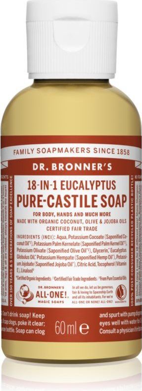 Dr. Bronner’s Eucalyptus vloeibare universele zeep 60 ml