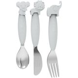 Bo Jungle Cutlery bestek Grey 12m+ 3 st