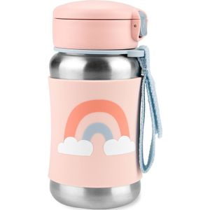 Skip Hop Spark Style Rainbow roestvrijstalen drinkfles met rietje 12 m+ 350 ml
