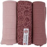 Lodger Swaddler Flower Tribe III stoffen luiers Rosewood 70 x 70 cm 3 st