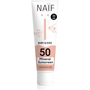 Naif Baby & Kids Mineral Sunscreen SPF 50 Beschermende Zonnebrandcrème voor baby’s en kinderen SPF 50 30 ml