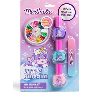 Martinelia - Eenhoorn Manicureset - Roze Blauw Paars - Nail Art Set - 3 Waterlakken - Voor Kinderen Vanaf 3 Jaar