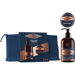 Gillette King C. Baardverzorgingsset - Baardbalsem 100 ml - Baardshampoo 350 ml - Cosmeticaset
