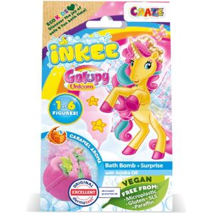 INKEE - Bombe de Bain - Licorne - Caramel - Surprise Figurine