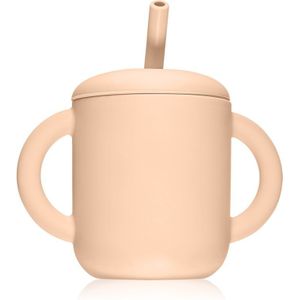 Mushie Training Cup with Straw Kop met rietje Blush 175 ml