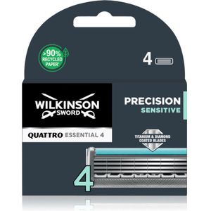 Wilkinson Sword Quattro Essential 4 Precision Sensitive Vervangende Open Messen 4 st
