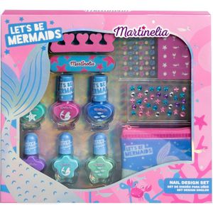 MARTINELIA - Grote Set Nail Art Zeemeermin - Manicureset voor Kinderen - 6 Lakken op Waterbasis