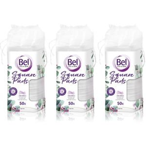 Bel Face & Body Square Pads Make-up Remover Pads handige verpakking 3x50 st