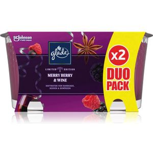 GLADE Merry Berry & Wine geurkaars Duo 2x129 g