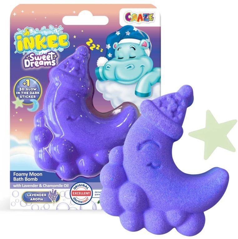 INKEE - Foamy Moon - Boule de bain Mousseuse - Violet et Bleu - 60 g