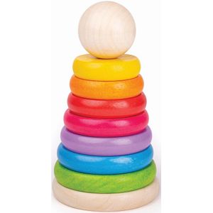 Bigjigs Toys First Rainbow Stacker stapeltoren van hout