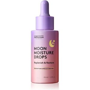 delhicious - MOON MOISTURE DROPS - Gezichtsolie - 40 ml - Voedende Olie Serum voor Regeneratie en Huid Herstel