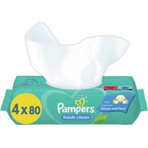 Pampers Fresh Clean Vochtige Reinigings Doekjes voor Kinderen voor Gevoelige Huid 4x80 st