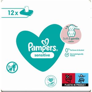 Pampers Sensitive Vochtige Reinigings Doekjes voor Kinderen voor Gevoelige Huid 12x52 st