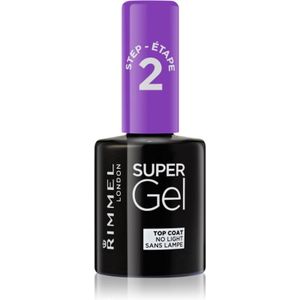 Rimmel Super Gel Step 2 Glitter Top Coat voor Glinsterende Glans 12 ml