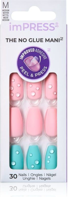 KISS imPRESS The No Glue Mani Medium valse nagels Dew Drop 30 st
