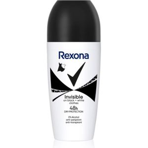 Rexona Invisible Black and White Deodorant roller tegen Witte en Gele Vlekken 50 ml