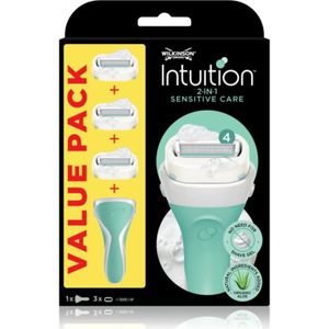 Wilkinson Sword Intuition 2-in-1 Sensitive Care - Scheermes - Voordeelverpakking - Navulmesjes 3 stuks - met Houder