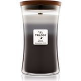 Woodwick Trilogy Warm Woods geurkaars met een houten lont 609,5 g