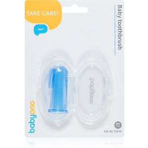 BabyOno Take Care First Toothbrush Vinger Tandenborstel voor Kids met Etui Blue 1 st