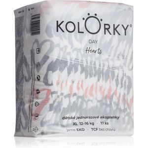 Kolorky Day Hearts eco-wegwerpluiers Maat XL 12-16 Kg 17 st