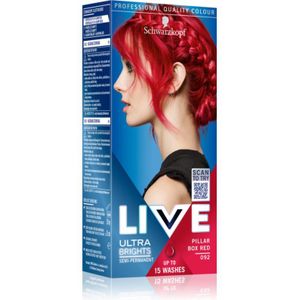 Schwarzkopf LIVE Ultra Brights or Pastel semipermanente haarkleur Tint 092 Pillar Box Red
